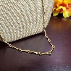 Vintage Monet Necklace Chain Gold Tone 26”Long Twist Link Jewelry