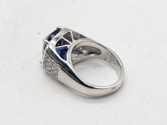Designer $20,000 11.50ct D BLOCK Natural Tanzanite Diamond Platinum Ring 23g
