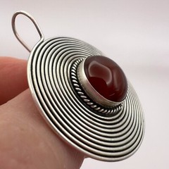 Huge Vintage Sterling Silver 925 Women’s Jewelry Stud Earrings Cornelian Stone