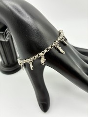 Vintage Italian Fine Sterling Silver Darling Seahorse Charm Chain Bracelet