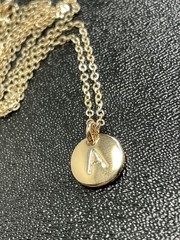 Vintage 16-18” Minimalist Letter A Pendant Gold Tone Chain Necklace