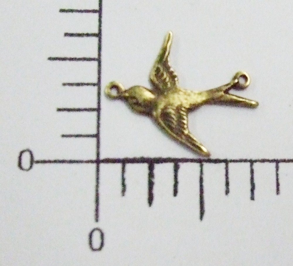 35963 2 Pc Brass Oxidized Small Flying Bird Connector Jewelry Finding
