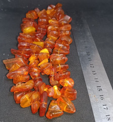 Necklace made of natural beautiful cognac amber weight 74 grams.