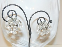 Vinitage Crystal Cluster Clip on Earrings