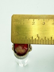 Antique 14Kt Solid Yellow Gold Heavy Carnelian Cameo Bearded Man Ring 10g S11