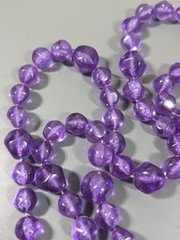 Vintage Purple Grape Lucite Bead Layering Necklaec Chunky Bold 36 in