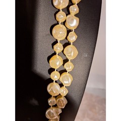 A Vintage Extra Long Faux Pearl Necklace Grandmacore Lustrous Eveningwear