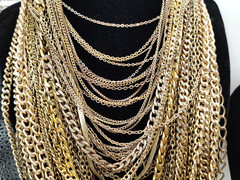 119 Pcs – Gold/Silver/Black Toned Chain Necklaces/Bracelets/Anklets 1.88lbs #685