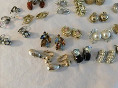 Vintage Earrings Lot Trifari Richelieu Napier Roman Marvella Lisner 1928 Capri