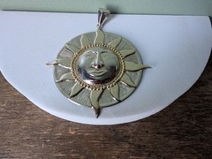 Vintage 925 Sterling Silver Sun Face Pendant 3″ Large Celestial Thailand 13.9 g