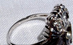 1930s Art Deco 18K White Gold DIAMOND Ring Setting/ Semi-Mount w/ HEARTS ~ 2.8 g