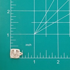 VTG 925 SD Square Stud Earring 0.5in Sterling Silver 2g Artisan Scroll Tile Bead