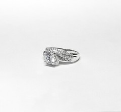 Sterling 1.50 CT TW CZ Engagement Wedding Ring – Size 6.75