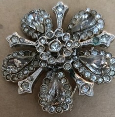 Vintage Silvertone Rhinestone Snowflake Pin Brooch