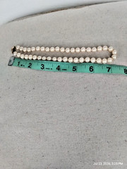 Vintage Marvella Faux Pearl Single Strand Necklace Gold Tone Swirl Clasp Closure