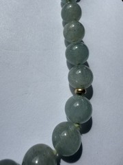 Vintage natural Aqua Marine Necklace With Gold Filled Beads And Clasp! 18”