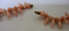 Vintage Art Deco Baby Teeth Shape Rose Pink Angel Skin Coral Necklace – Unique