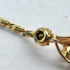 Hess-Appel NY Jolle 1940s Necklace Yellow Gold Plated Rhinestone Choker 15.25″