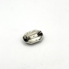 Vintage Art Deco 925 Sterling Silver Black Onyx Marcasite Brooch 1″ Pin Octagon