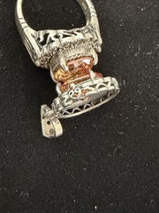 Vintage Art Deco style 3 piece (ring, earrings, pendant) S/S Set with Citrine CZ