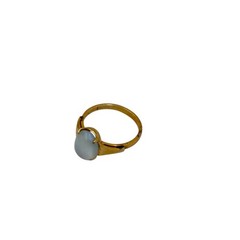 1.8g Antique Vintage Deco 10k Yellow Gold Filled GF Moonstone Band Ring S 6