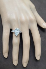 14k White Gold Engagement Ring 4.01ct Lab Grown Diamond Pear Shape IGI Cert
