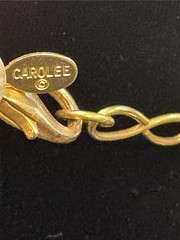 Carol Lee Vintage Faux Pearl Necklace Gold Tone Chain