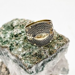 1970s Vintage Brass Boho Hippie Domed Signet-type Ring/Sz 5.25
