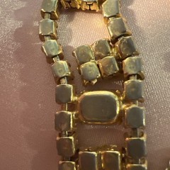 VTG Weiss Goldtone Crystal Peridot Green Topaz Tennis Bracelet-AS IS see Pics