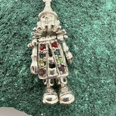 Vintage Articulate Clown Pendant With 18 In Chain Included Both 925 SS Adorable