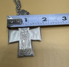 Vintage Signed MMA Cross Sterling Silver Signed BM Co On Sterling Chain