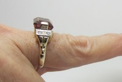 14K Yellow Gold Vintage 6.0 Carats Natural Bicolor Tourmaline Diamond Ring 6.25