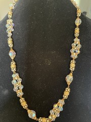 VTG NECKLACE LOT Rhinestones AB Pink Clear Red Black Gold Tone VOGUE NAPIER