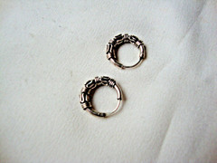 VTG 1970s STERLING SILVER 925 BALI INDONESIAN TWISTED WIRE WORK HOOP EARRINGS