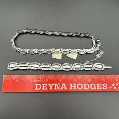 NWT VTG 1950s-1960s CROWN TRIFARI Silvertone Choker Necklace 2 Piece Set Jewelry