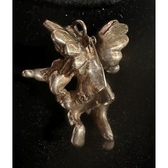 Sterling Silver Electroform Cherub Angel Pin Pendant