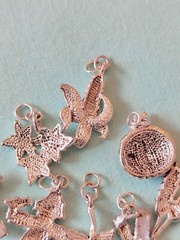 Enamel Silver Plate Fall Season Charm Pendant Lot Figural Scarecrow Corn Pumpkin