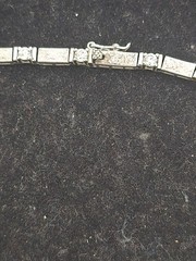 VINTAGE TENNIS BRILLIANT STERLING SILVER 925 LINK NECKLACE 16.25″ SPARKLES