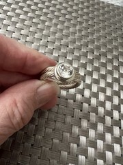 Vtg Ring Sz 9 ESPO 925 Sterling Silver Crystal Jewelry ESPOSITO Brutalist