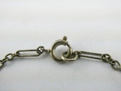 Vintage Unmarked Sterling Silver Paperclip Chain Bracelet with 5 Charms 6.75 In