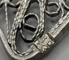800 Silver Arabic Marked Egyptian Storyteller Filigree Panel Link Necklace