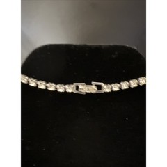 Vintage Silver Tone Rhinestone Necklace Choker