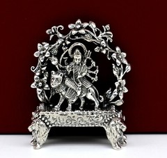 925 silver Goddess bhawani durga statue, figurine,puja article home temple art06