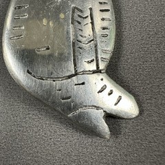 Vintage Cat Brooch Modernist Silver Tone Artisan Abstract Figural Pin