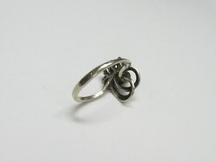 Vintage USSR sterling silver ring 875 star, nephritis, 2,57 gr, ring size 6,5.