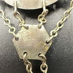 Vintage Art Deco Style Necklace Glass Filigree Pendant Drop Fringe