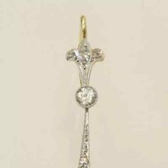 Art Deco Style 3CT Lab Created Diamond 14k White Gold FN Drop Dangle Earrings