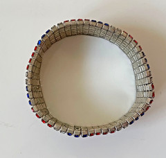 Stretch Americana Vintage Bracelet Rhinestone Flags