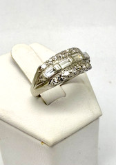Antique 1.20 tcw Natural Diamond Ring 800 Platinum w/Card Appraisal – Size 6 3/4