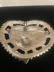 VTG Brooch Jewelry Lot Silver Tone FAIRY HEART ANGEL DOG BOW Rhinestone Clips